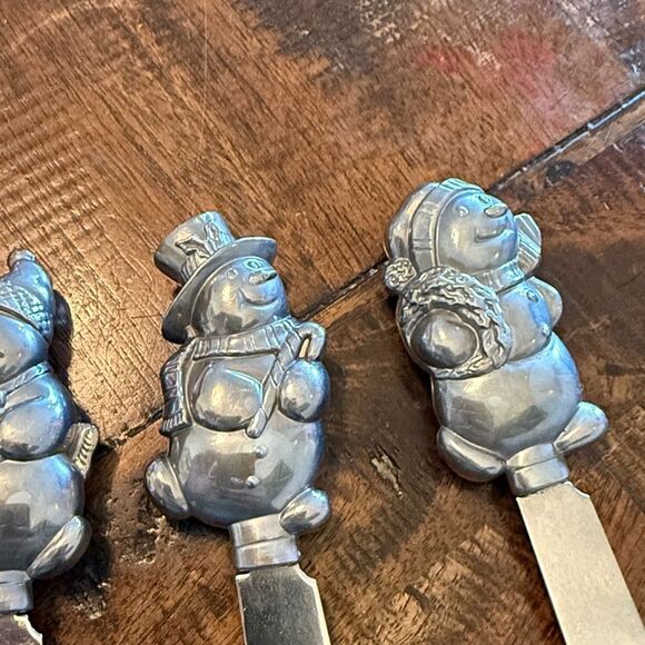 Lenox Yuletide Snowman Holiday Spreaders Christmas cheese knives - Picture 3 of 6